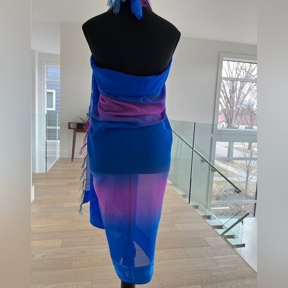 RIMA BEACH WEAR Terivoile Beach Wrap Pink Blue Ombre Swimsuit Coverup Sarong - Picture 2 of 12